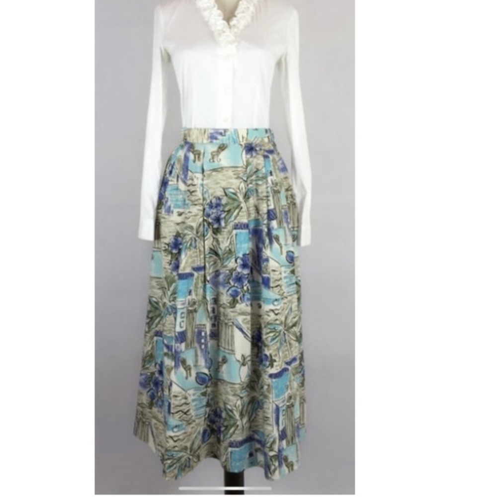 Vintage Japanese floral Hawaii vacation skirt